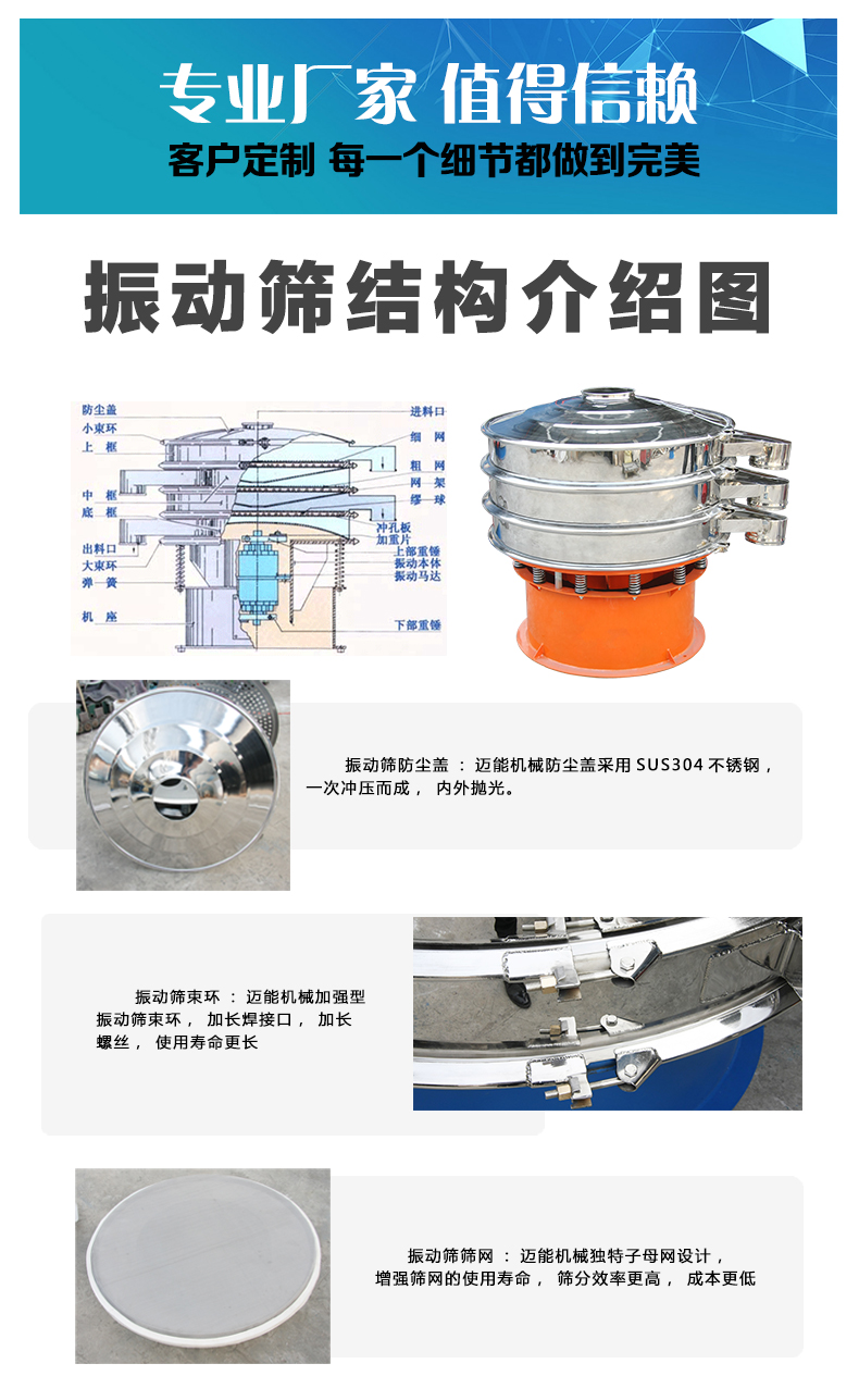 MN系列不銹鋼振動篩細節圖